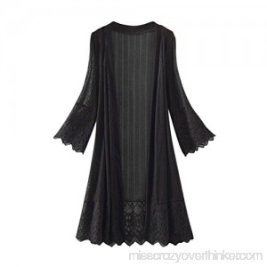 Clearance! Women Fashion Lace Splicing Kimono Cardigan Flare Sleeve Beach Cover Ups Long Blouse Tops Black B07D3JV5Z3